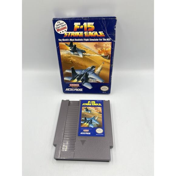 F-15 Strike Eagle (Nintendo NES, 1992) - BOX + CART ONLY *AUTHENTIC - Picture 1 of 12